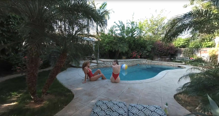 Poolside VR Lesbian Heat with Emily Bloom - Image 1