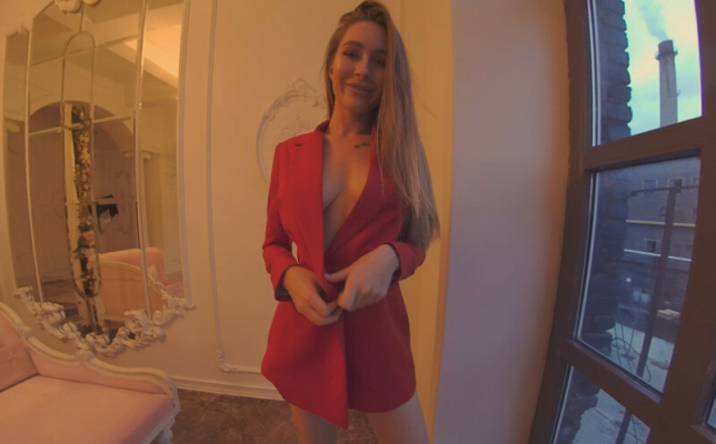 LunyQ Red Suit Striptease in Stunning VR - Image 1
