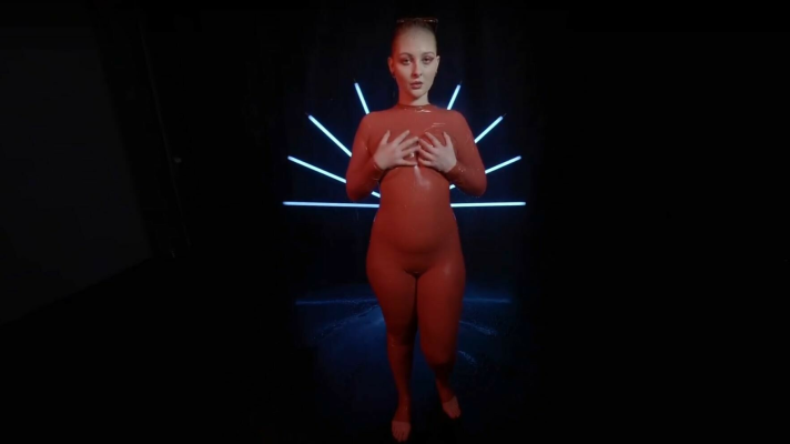 Red Latex Lady Takes A Shower - Image 10