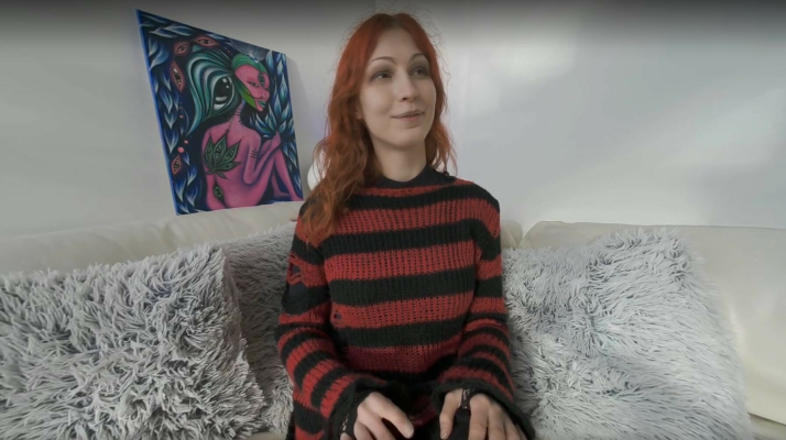 White Casting Couch Fresh Face New Girl Ginger Hurricane First Time Naked On Camera - Image 1