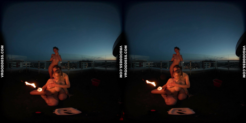 Rooftop Fire Dance with Lea and Melonie in 8K VR - Image 9