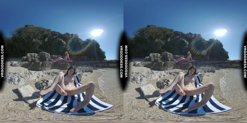 Matty Mila Perez Nude Beach Dildo Play in VR - Image 5