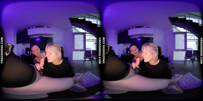 Rebeka Ruby & Brilla in Hot Double Blowjob VR - Image 6