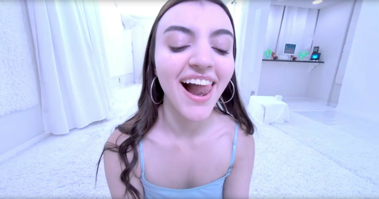 Julia James Cute Teen Solo in Pink Socks - Image 2